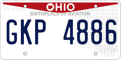 OH license plate GKP4886