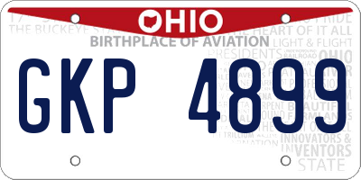 OH license plate GKP4899