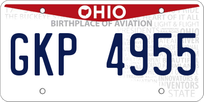 OH license plate GKP4955