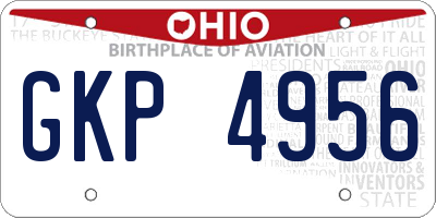 OH license plate GKP4956