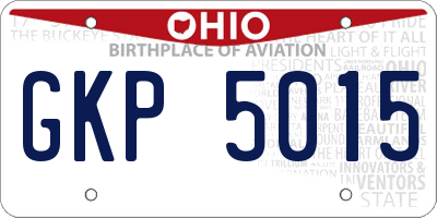 OH license plate GKP5015