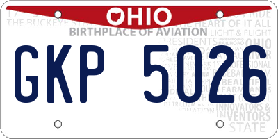 OH license plate GKP5026