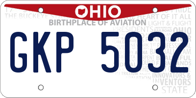 OH license plate GKP5032
