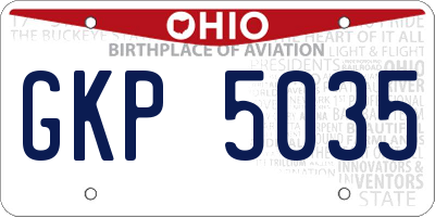 OH license plate GKP5035