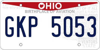 OH license plate GKP5053