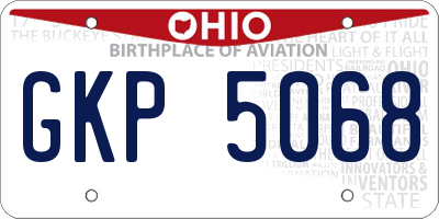 OH license plate GKP5068