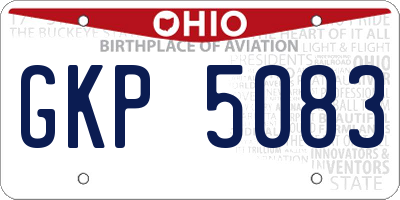 OH license plate GKP5083