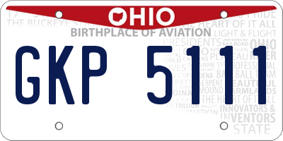 OH license plate GKP5111