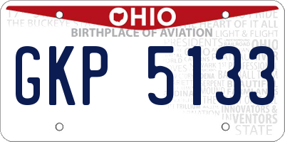 OH license plate GKP5133
