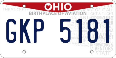 OH license plate GKP5181