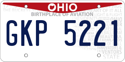 OH license plate GKP5221