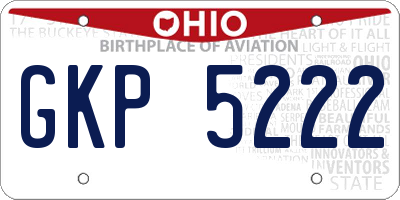 OH license plate GKP5222
