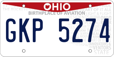OH license plate GKP5274