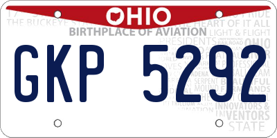 OH license plate GKP5292