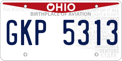 OH license plate GKP5313