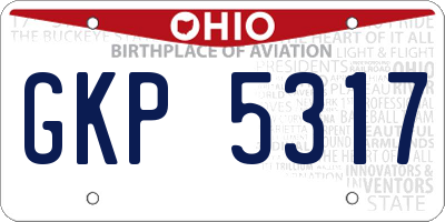 OH license plate GKP5317