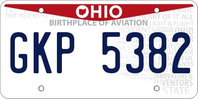 OH license plate GKP5382
