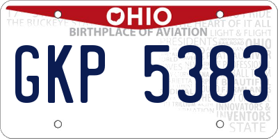 OH license plate GKP5383