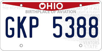 OH license plate GKP5388