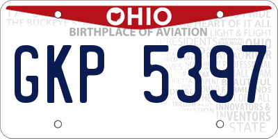OH license plate GKP5397