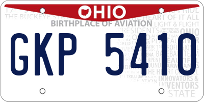 OH license plate GKP5410