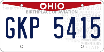 OH license plate GKP5415