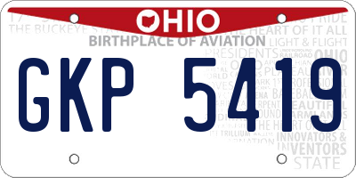 OH license plate GKP5419