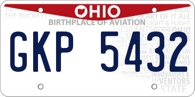 OH license plate GKP5432