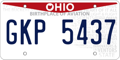 OH license plate GKP5437