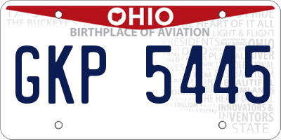 OH license plate GKP5445