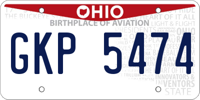 OH license plate GKP5474