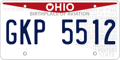 OH license plate GKP5512