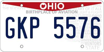 OH license plate GKP5576