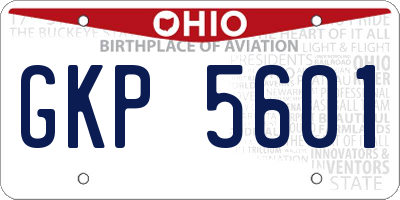 OH license plate GKP5601