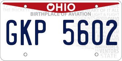 OH license plate GKP5602