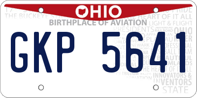 OH license plate GKP5641