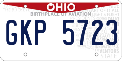OH license plate GKP5723