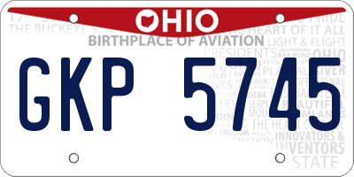 OH license plate GKP5745