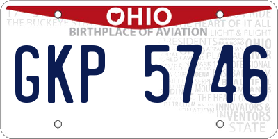 OH license plate GKP5746