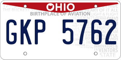 OH license plate GKP5762