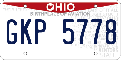 OH license plate GKP5778