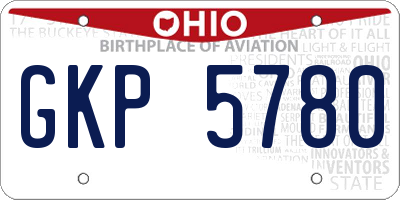 OH license plate GKP5780