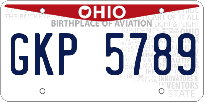 OH license plate GKP5789