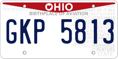 OH license plate GKP5813
