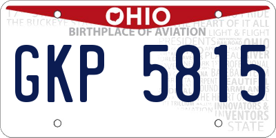 OH license plate GKP5815