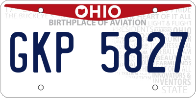 OH license plate GKP5827