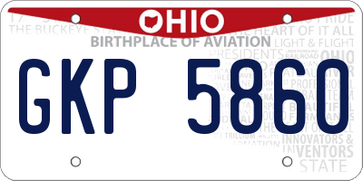 OH license plate GKP5860