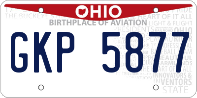 OH license plate GKP5877