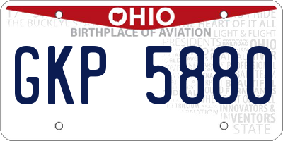 OH license plate GKP5880