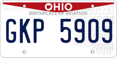 OH license plate GKP5909